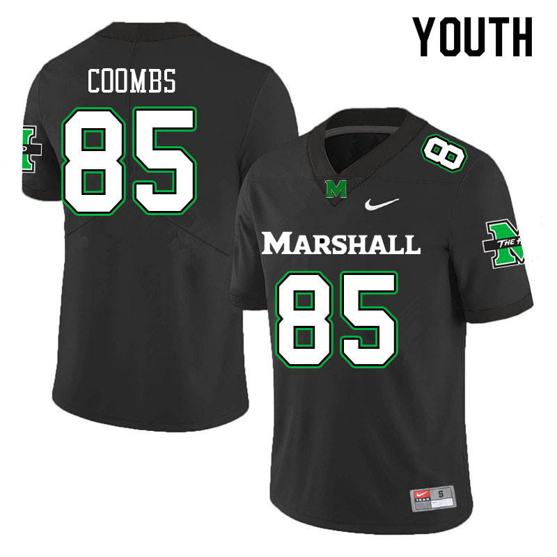 Youth #85 Caleb Coombs Marshall Thundering Herd College Football Jerseys Sale-Black